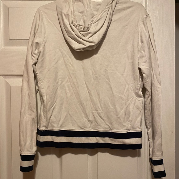 VINTAGE Nike Navy White Striped Hoodie Pullover Kids Large (12-14) - Picture 3 of 3